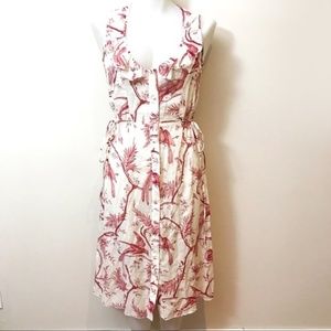 Sharagano woven pattern dress front buttons